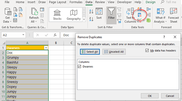 Remove duplicate values in excel for mac